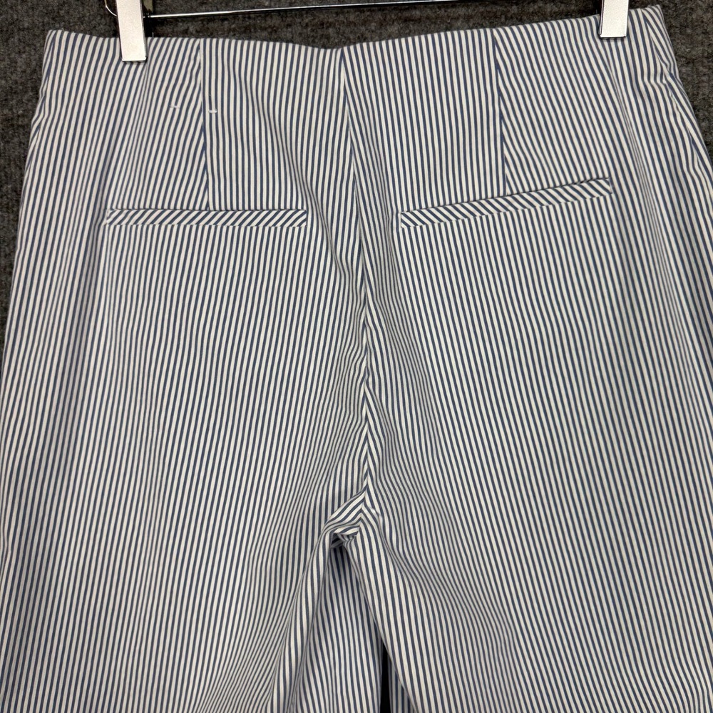 Chicos Pants .5 Womens 6 Blue White Pinstripe Perfect Stretch Wide Leg Cropped - Picture 4 of 14